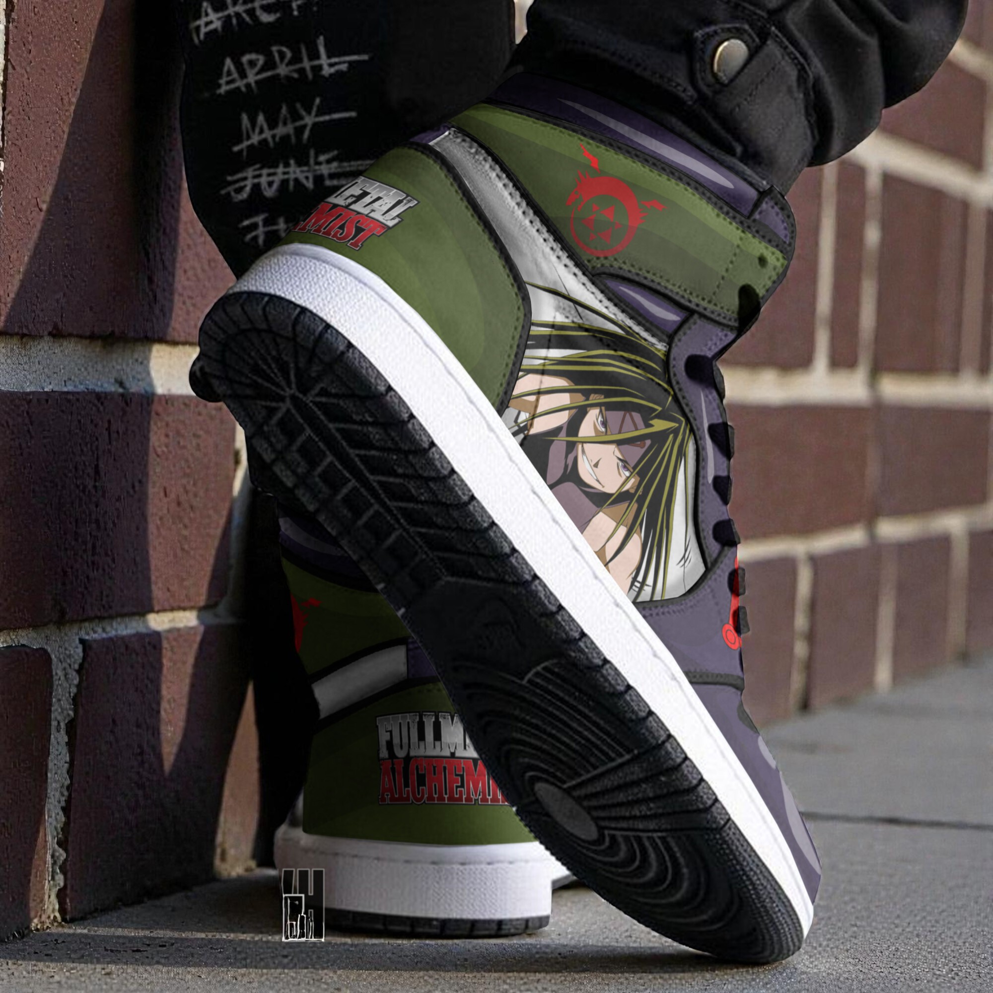 eny custom 3d shoes anime fullmetal alchemist jordan sneaker boots 2 w2hxad