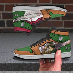 eren x mikasa anime shoes custom attack on titan jordan sneaker boots 1 owaeqf