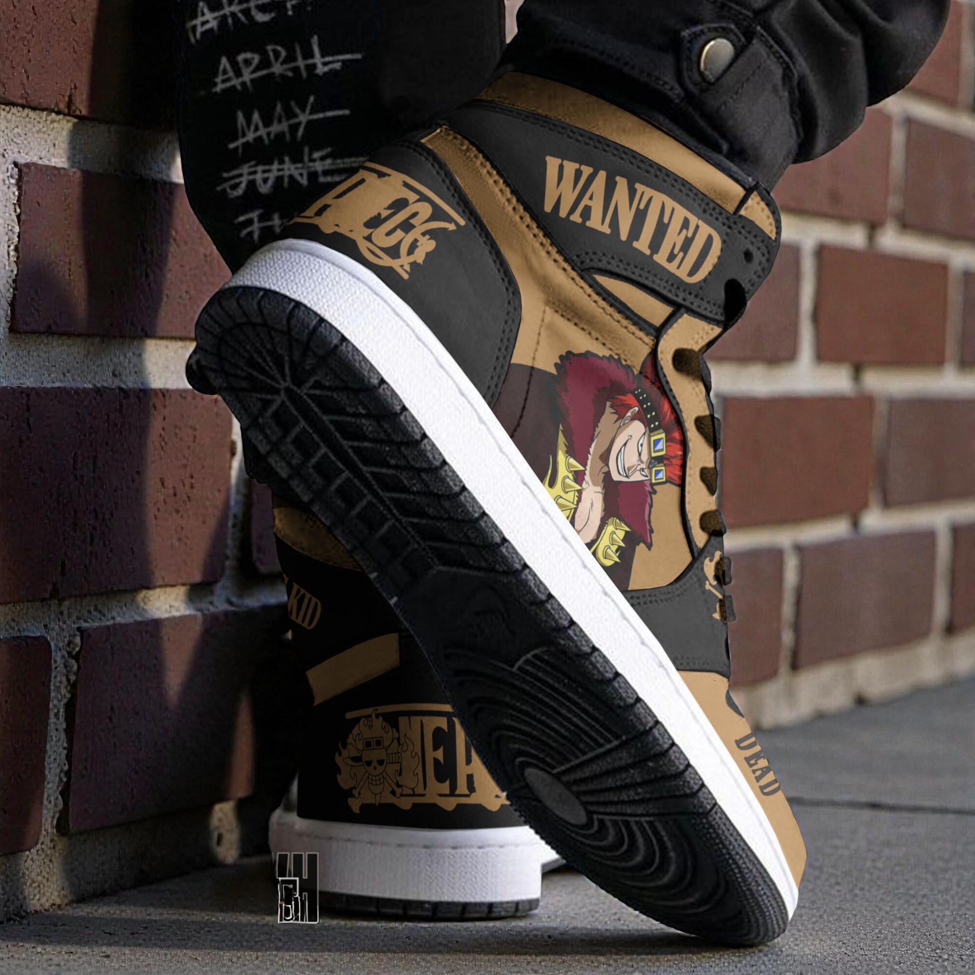eustass kid wanted boot sneakers custom one piece anime shoes 2 p7gy2l