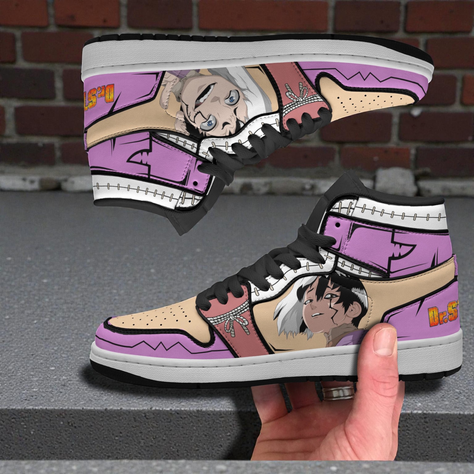 gen asagiri shoes custom dr. stone anime jordan sneaker boots 2 gjv23d