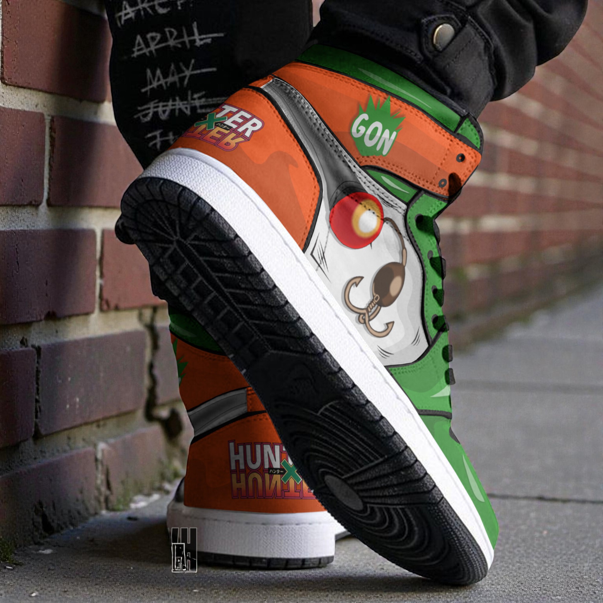 gon freecss custom 3d shoes hunter x hunter anime jordan sneaker boots 2 di10nl