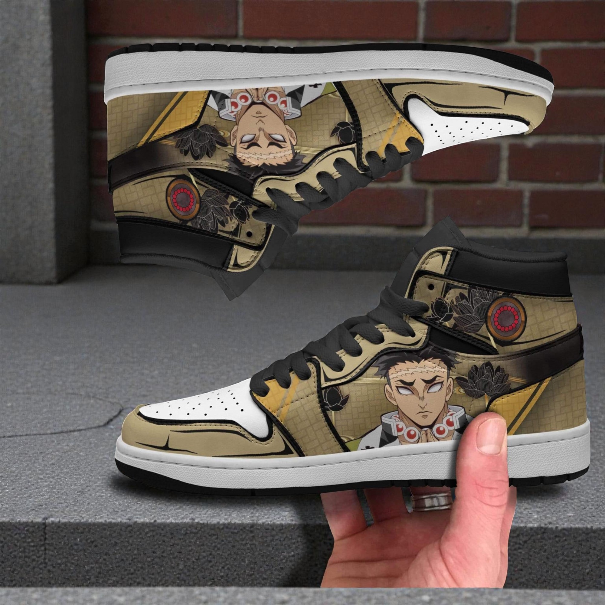 gyomei himejima jordan sneaker boots custom kimetsu no yaiba anime shoes 2 q3xnnj