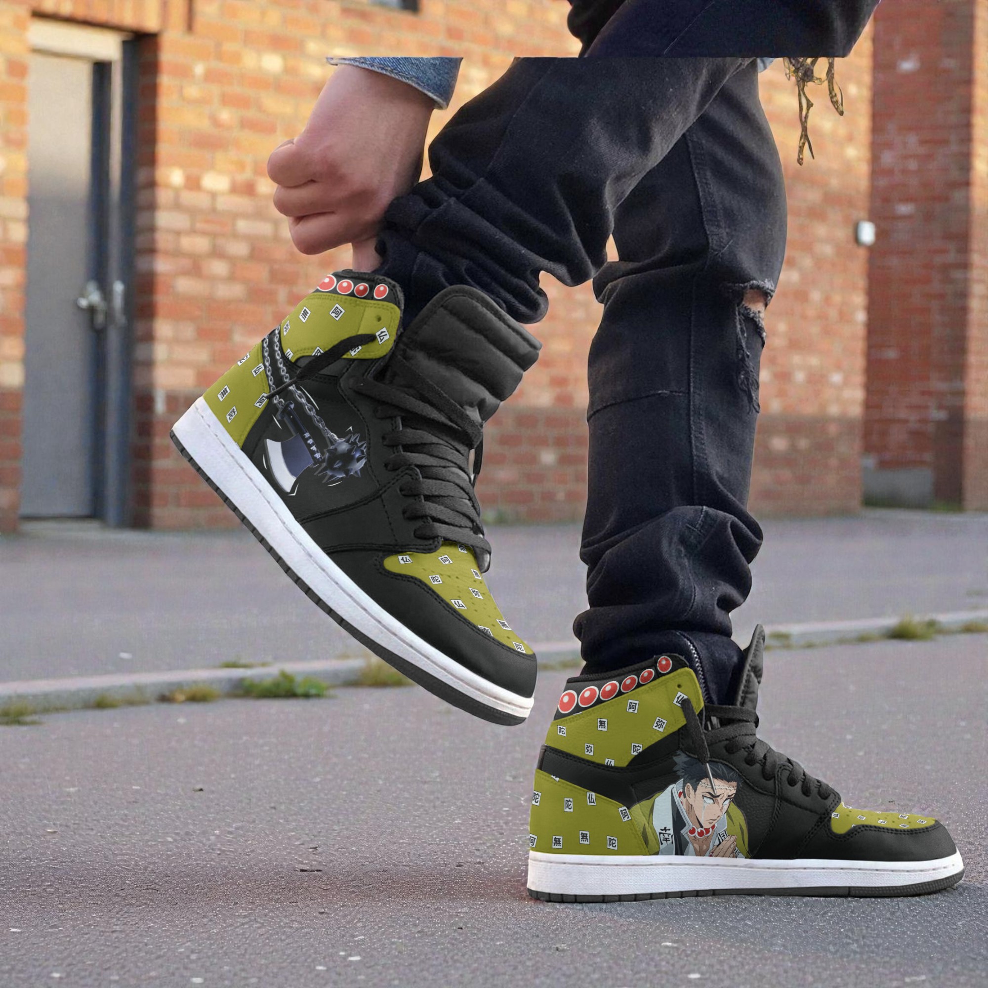 gyomei sneakers custom kimetsu no yaiba anime jordan sneaker boots new version 2 j2dhu2