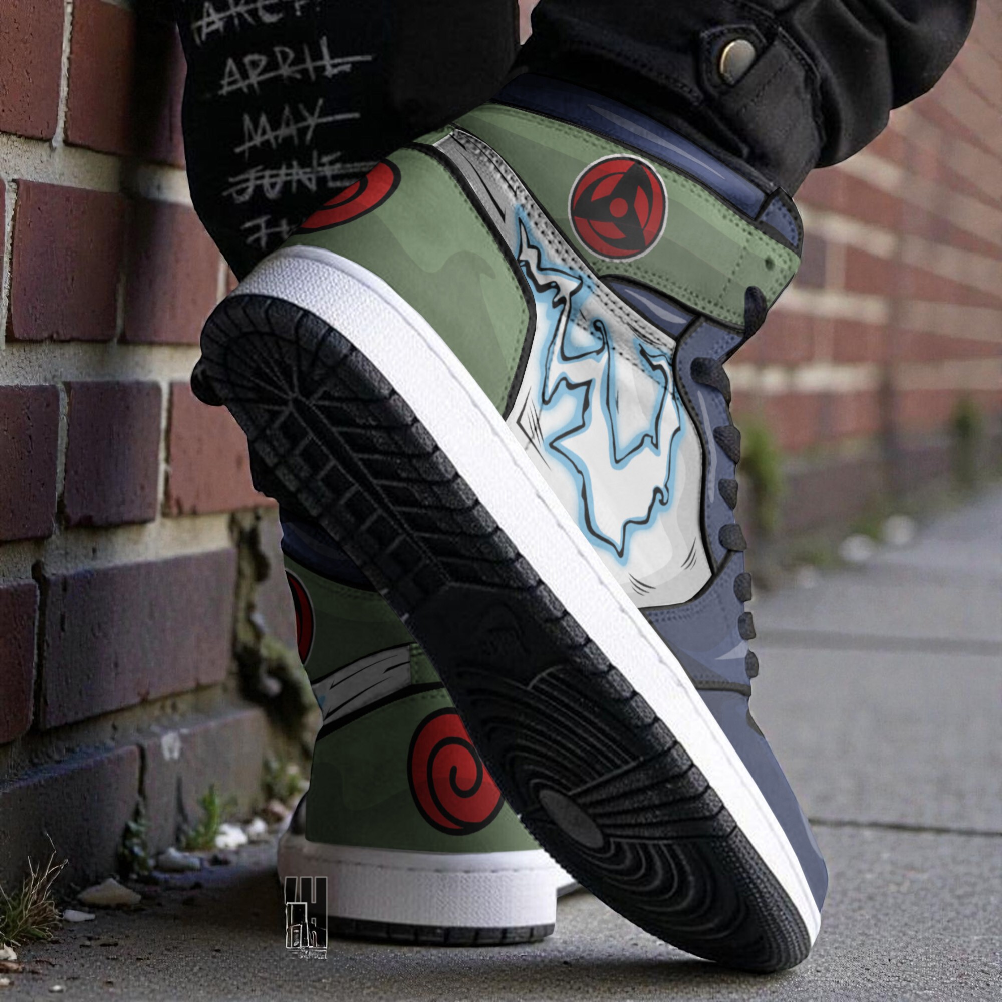 hatake kakashi custom 3d shoes anime naruto jordan sneaker boots 2 gnjdly