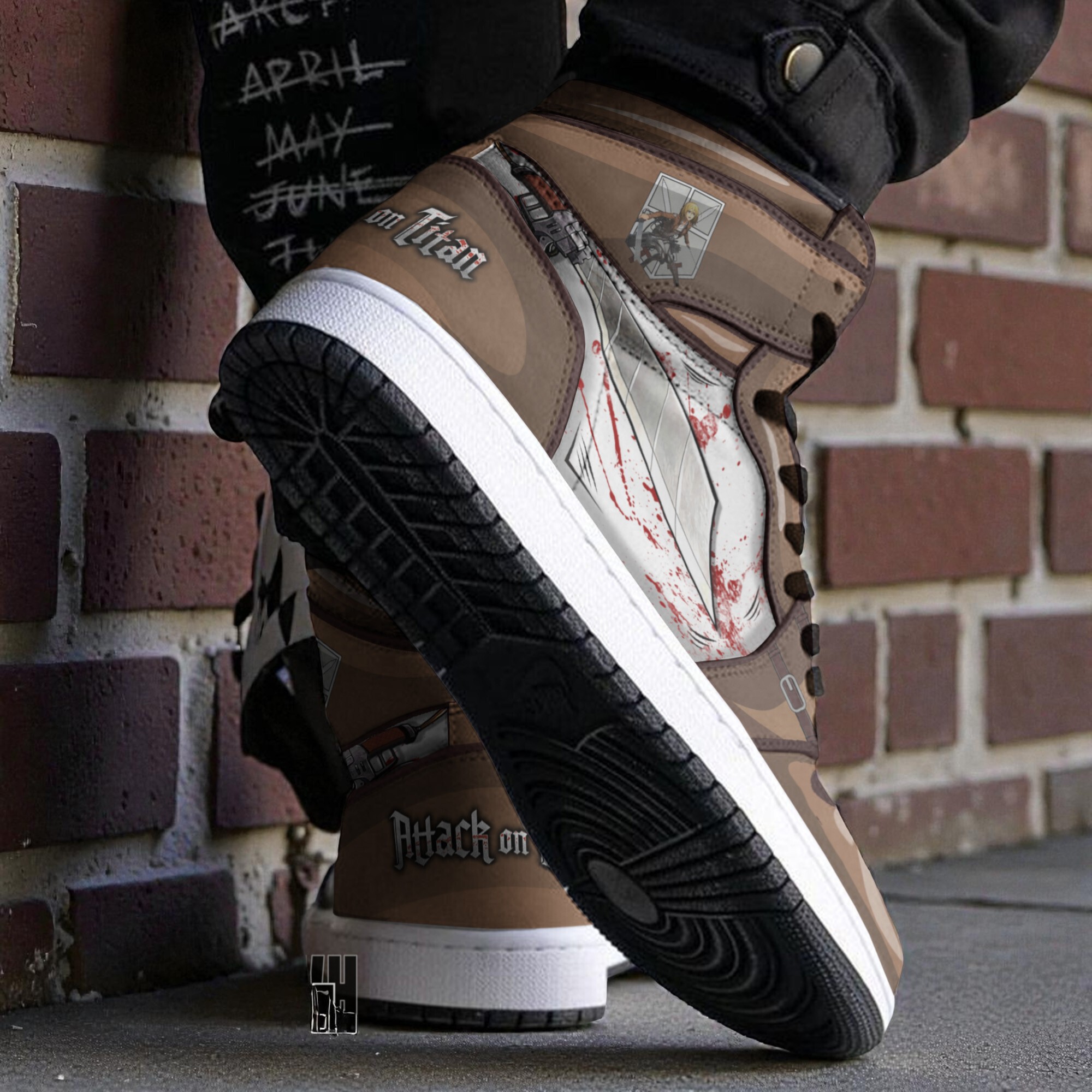 historia reiss custom 3d shoes attack on titan anime jordan sneaker boots 2 jutd3p