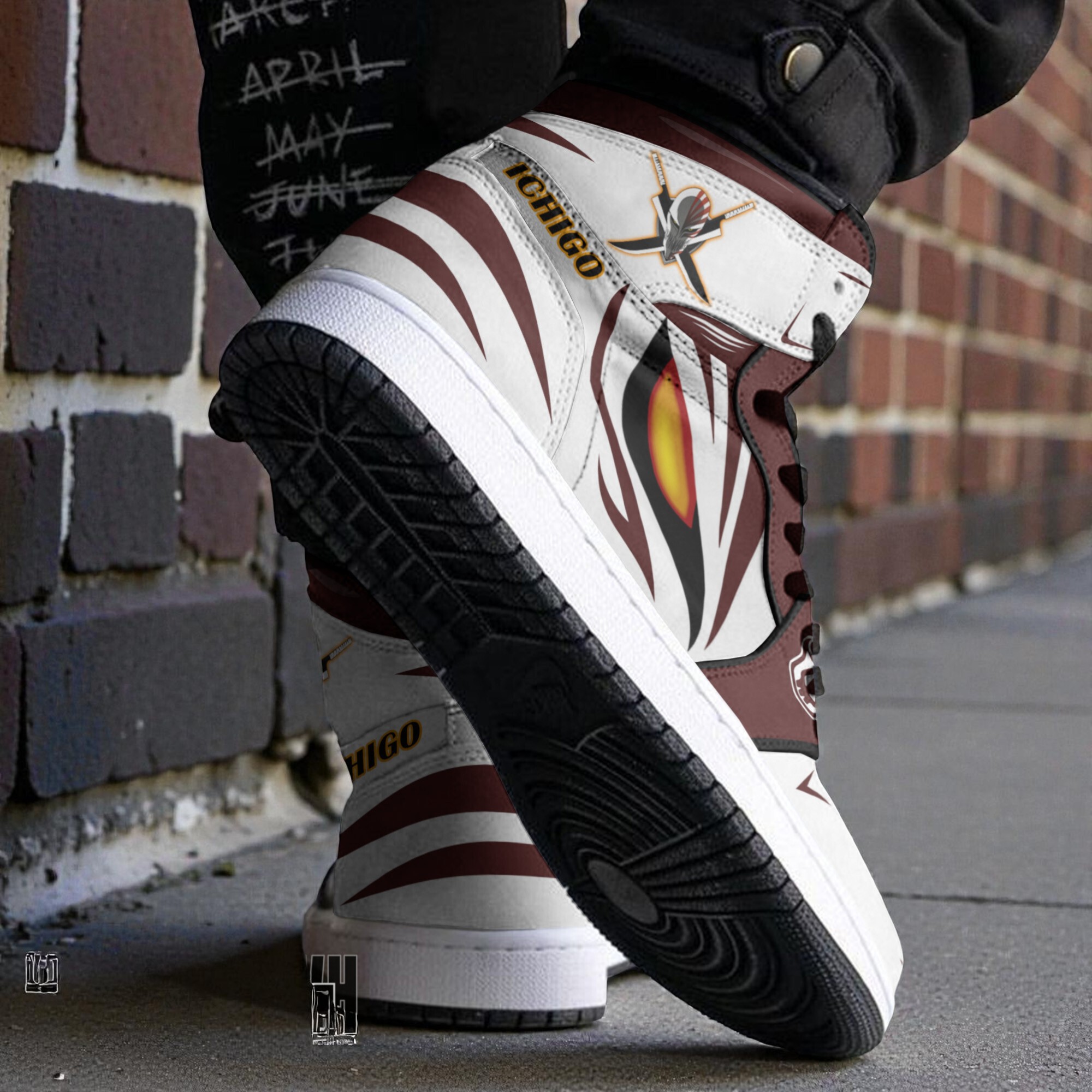 ichigo kurosaki mask custom shoes bleach anime jordan sneaker boots 2 quzqde