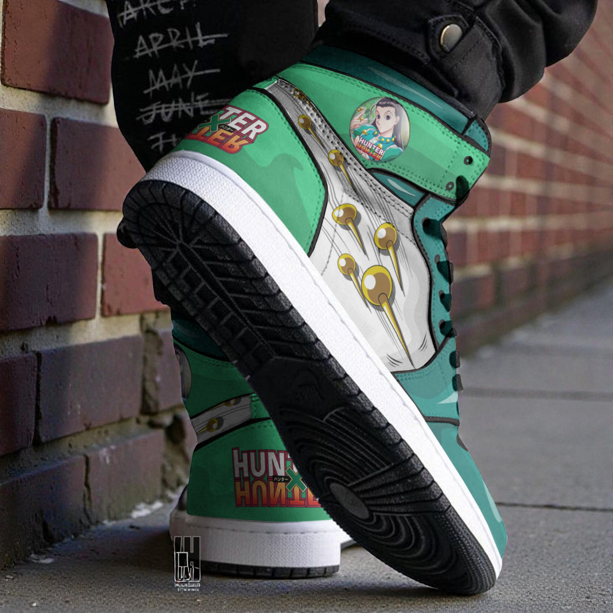 illumi zoldyck custom 3d shoes hunter x hunter anime jordan sneaker boots 2 r5bu89