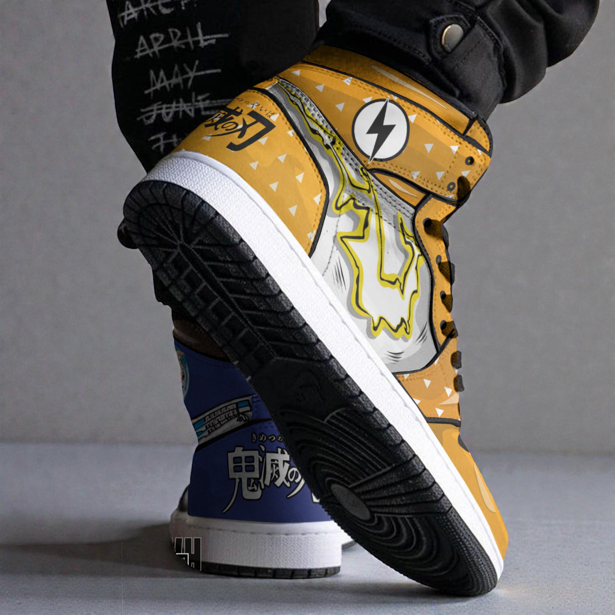 inosuke x zenitsu custom 3d shoes kimetsu no yaiba anime jordan sneaker boots 2 obrjq0