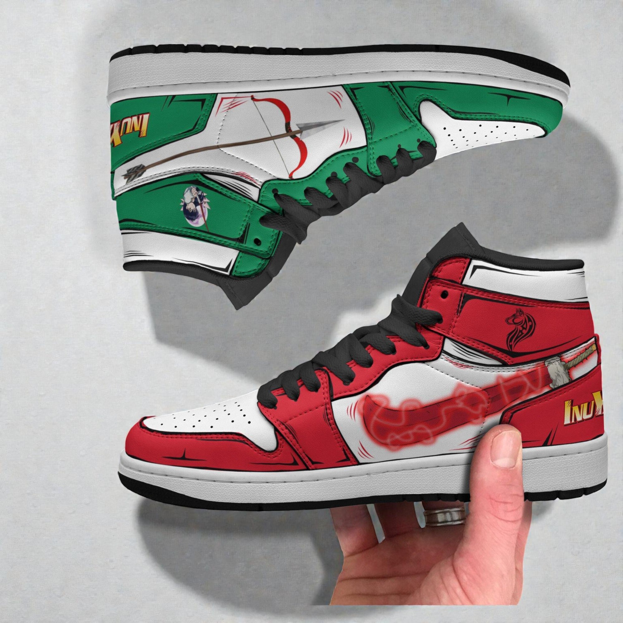 inuyasha x kagome anime shoes custom inuyasha jordan sneaker boots 2 sl9mt9