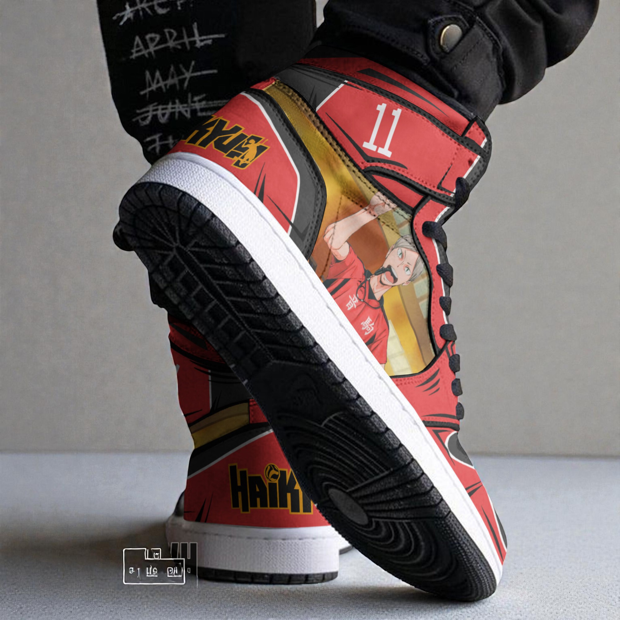 le haiba nekoma high haikyuu jordan sneaker boots custom anime shoes 2 r4rki9