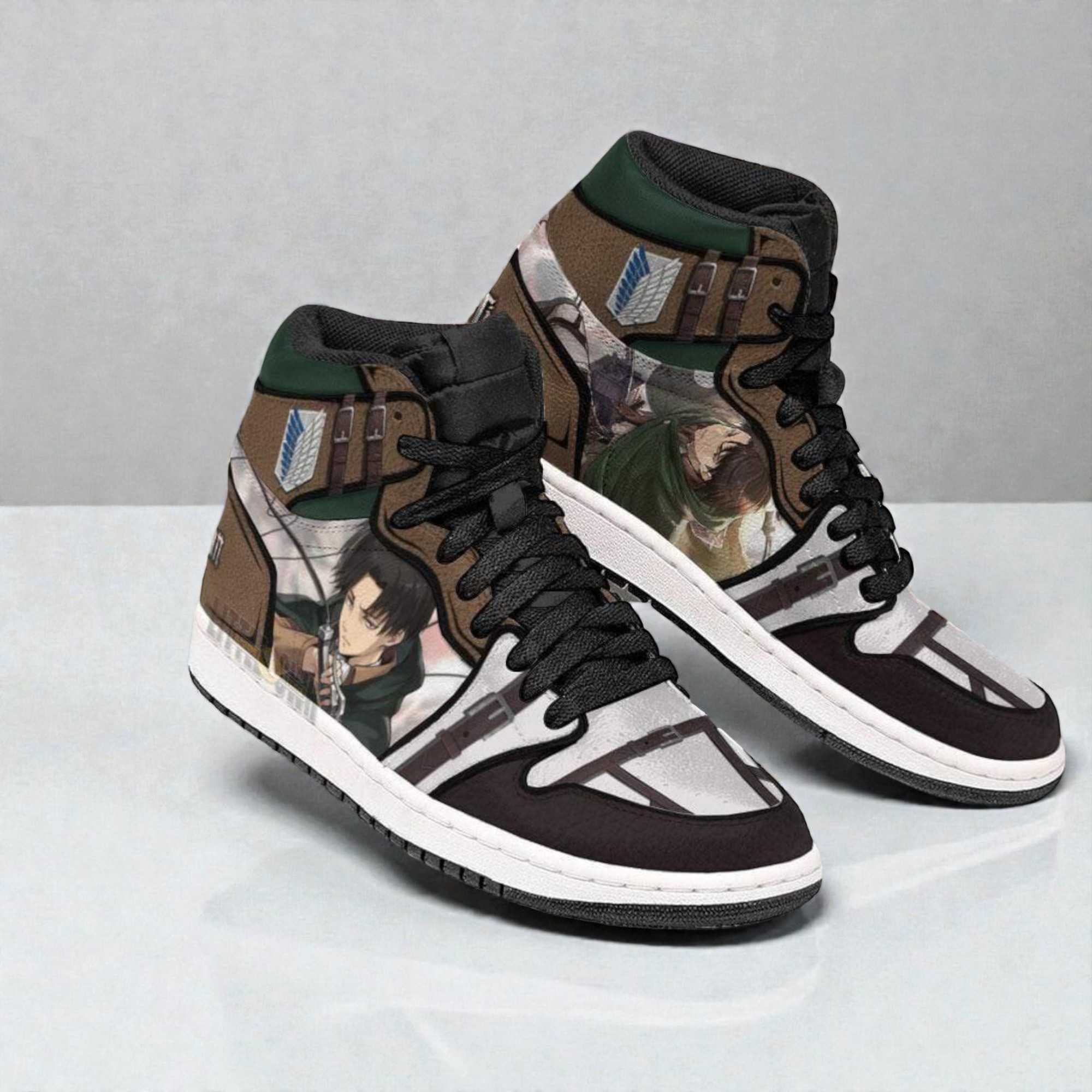 Levi Ackerman Shoes Custom Attack on Titan Anime Boot Sneakers Levi Ackerman Shoes Custom Attack on Titan Anime Boot Sneakers