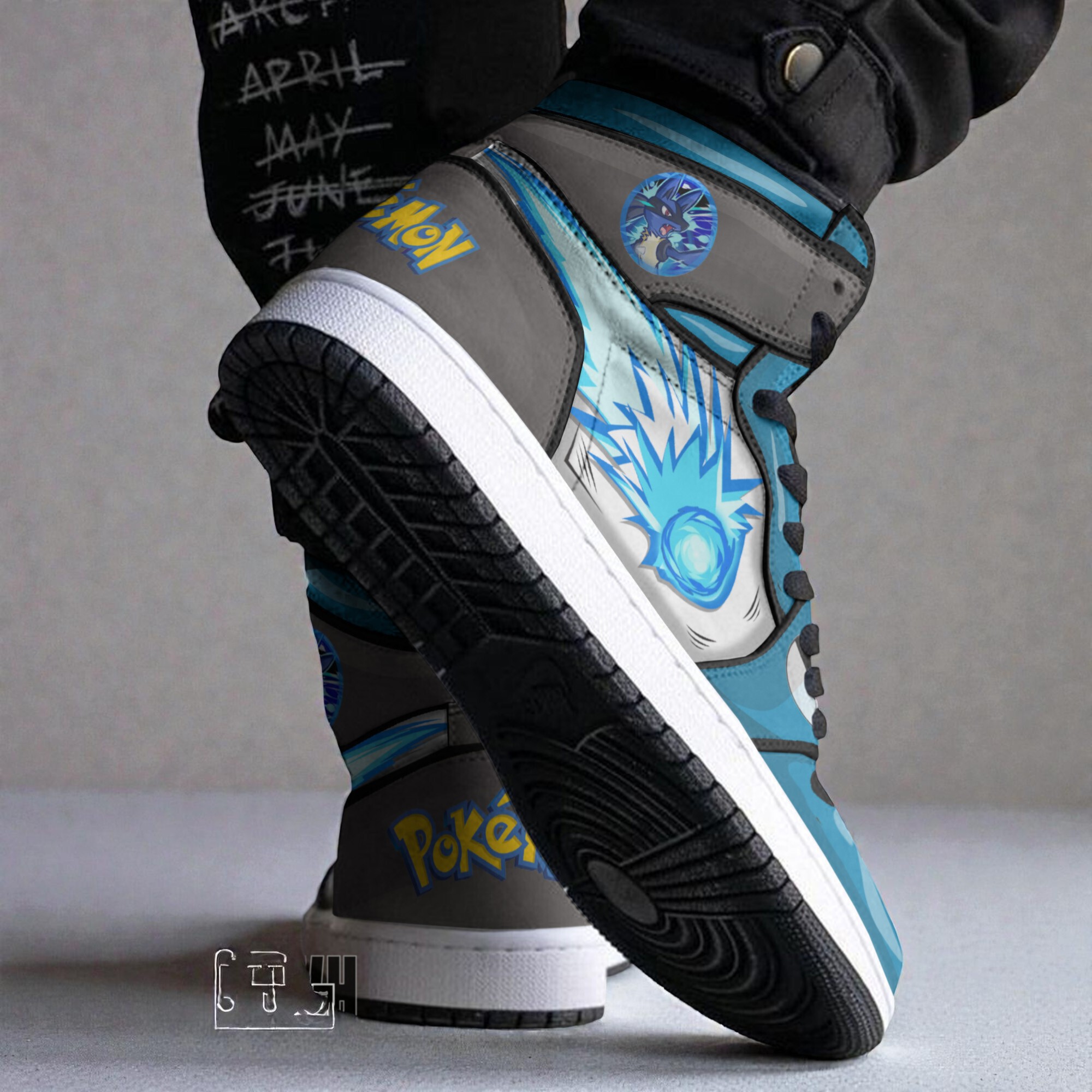 lucario pokemon custom 3d shoes anime jordan sneaker boots 2 aowpfs
