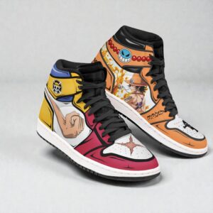 luffy x portgas d ace anime shoes custom one piece jordan sneaker boots 1 yjblqt