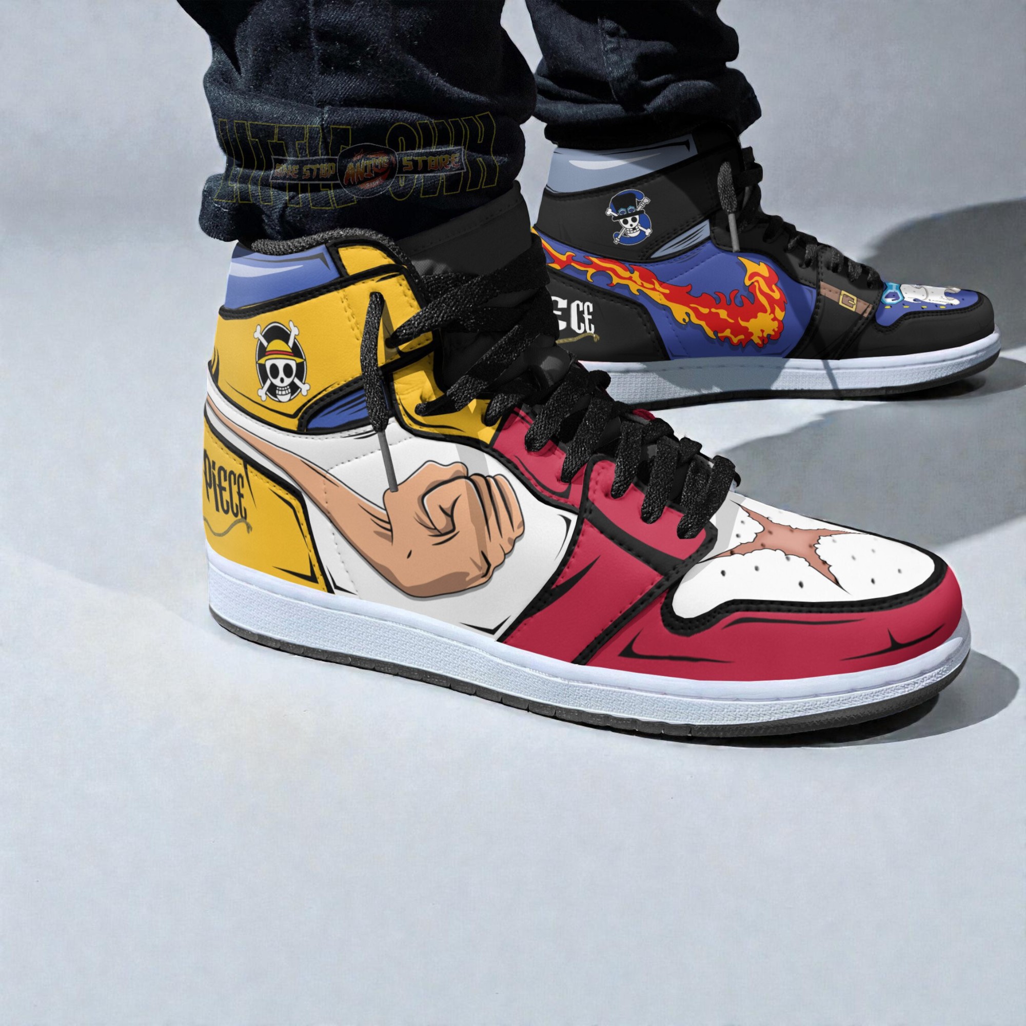 luffy x sabo anime shoes custom one piece jordan sneaker boots 2 im7ta8