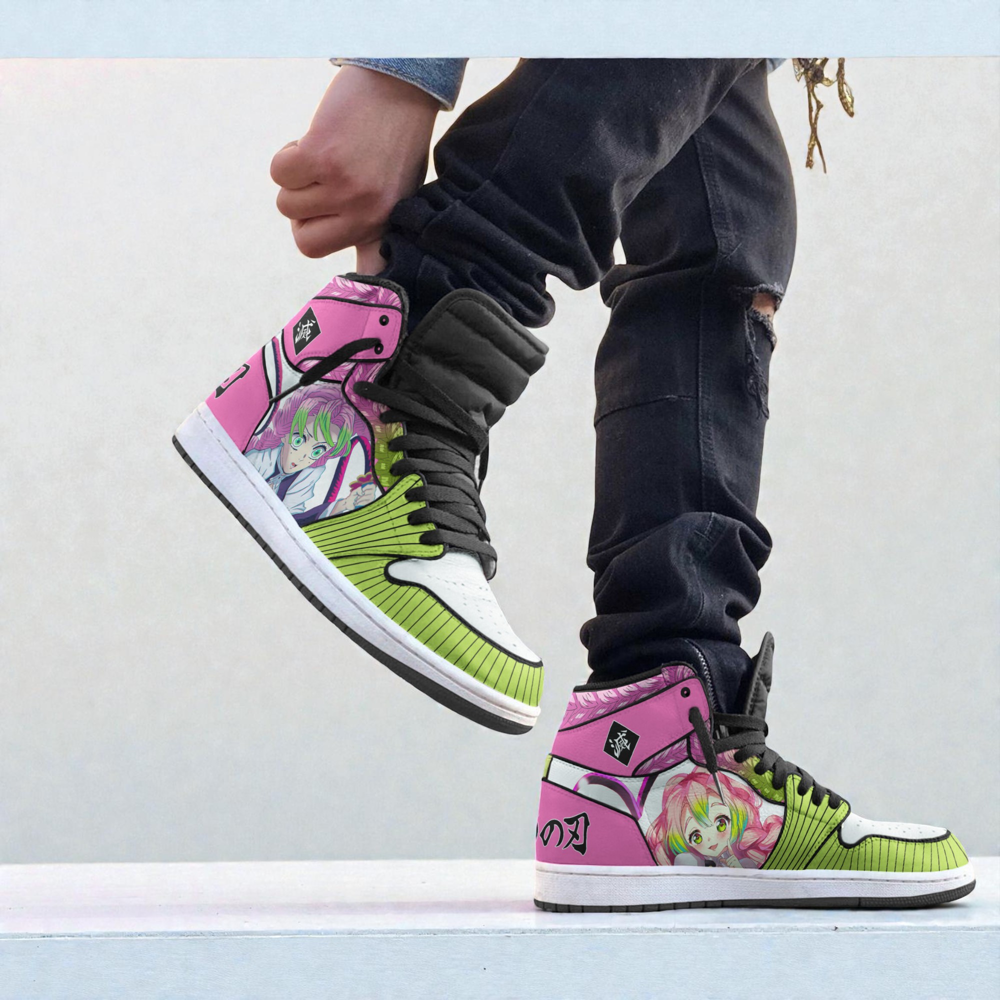 mitsuri sneakers custom kimetsu no yaiba anime jordan sneaker boots new version 2 dbpvdb