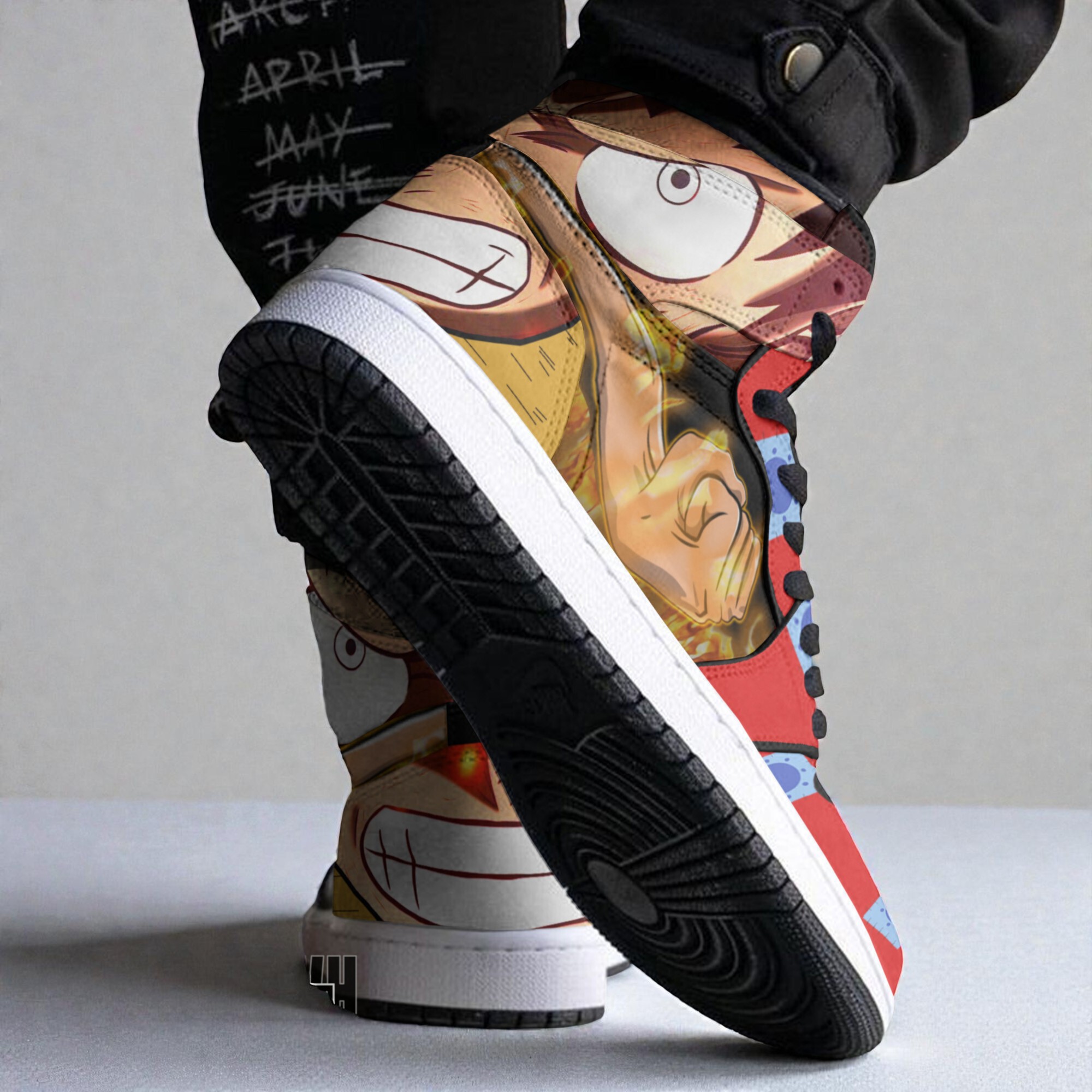 monkey d. luffy shoes one piece wano arc custom boot sneakers 2 fwbtrt