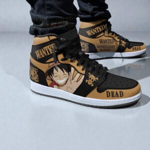 monkey d. luffy wanted custom shoes one piece jordan sneaker boots 1 xkkjao