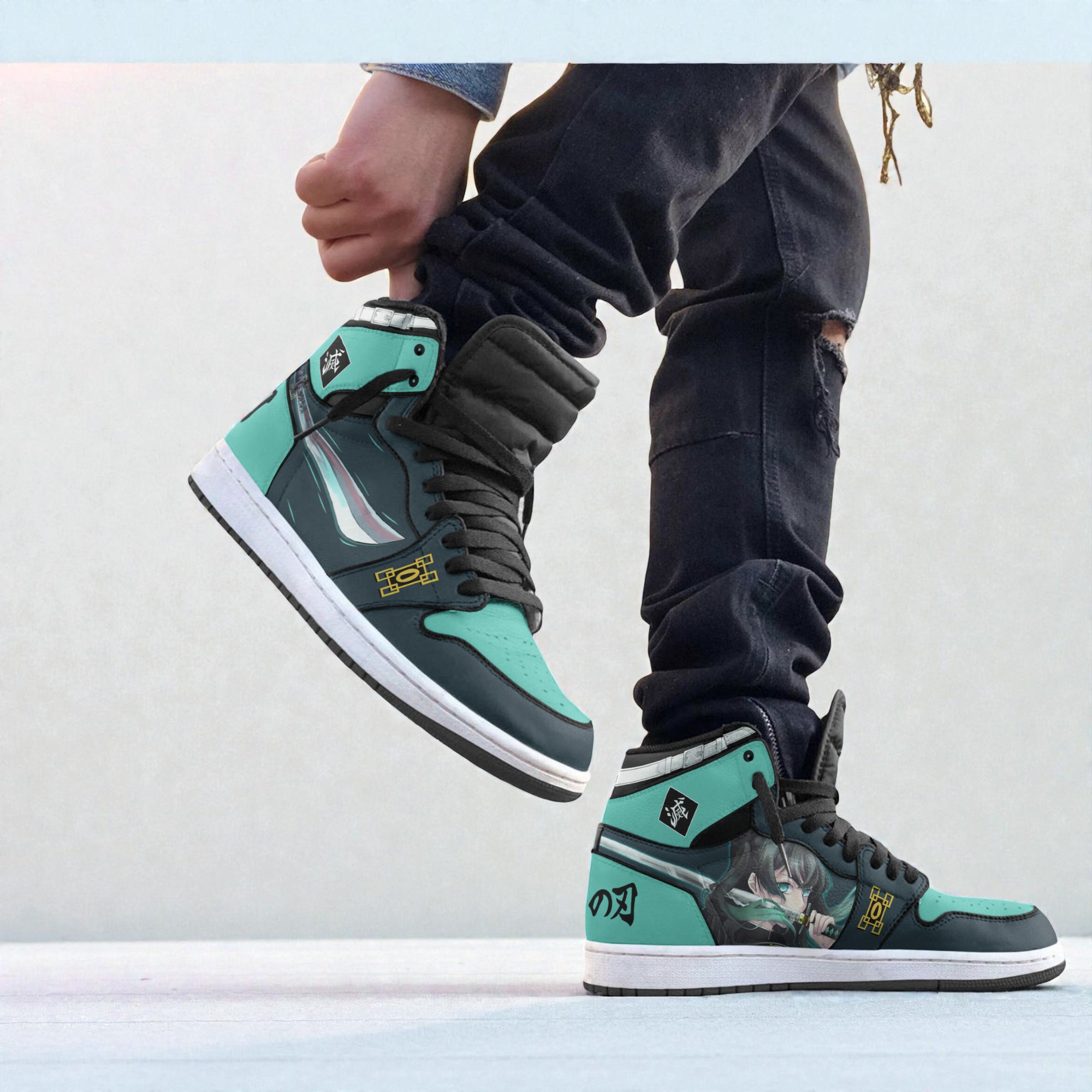 muichiro sneakers custom kimetsu no yaiba anime jordan sneaker boots new version 2 c0s171