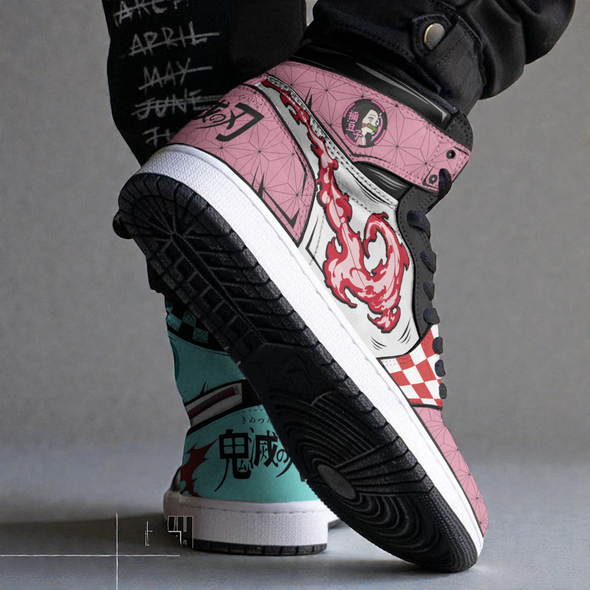 nezuko and tanjiro custom shoes anime kimetsu no yaiba boot sneakers 2 iu89xs