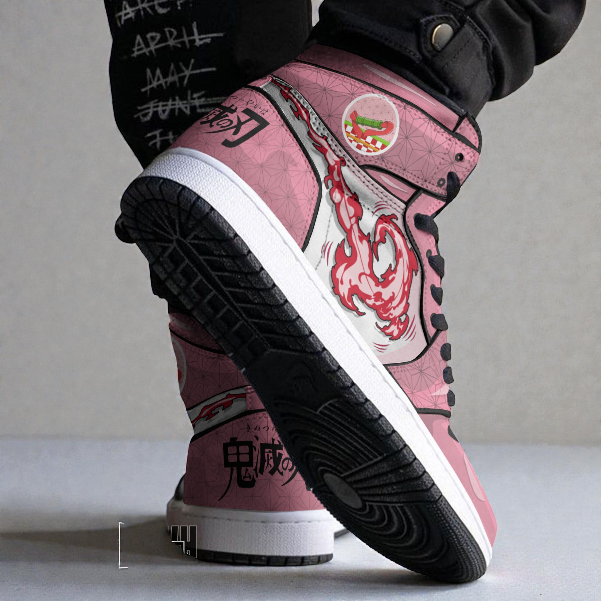 nezuko kamado custom 3d shoes kimetsu no yaiba anime jordan sneaker boots 2 yrmaii