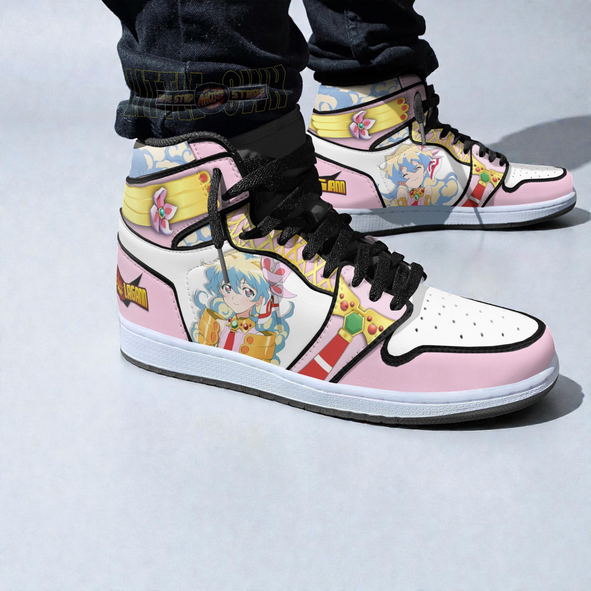 nia teppelin anime shoes gurren lagann custom jordan sneaker boots 2 pl8lse