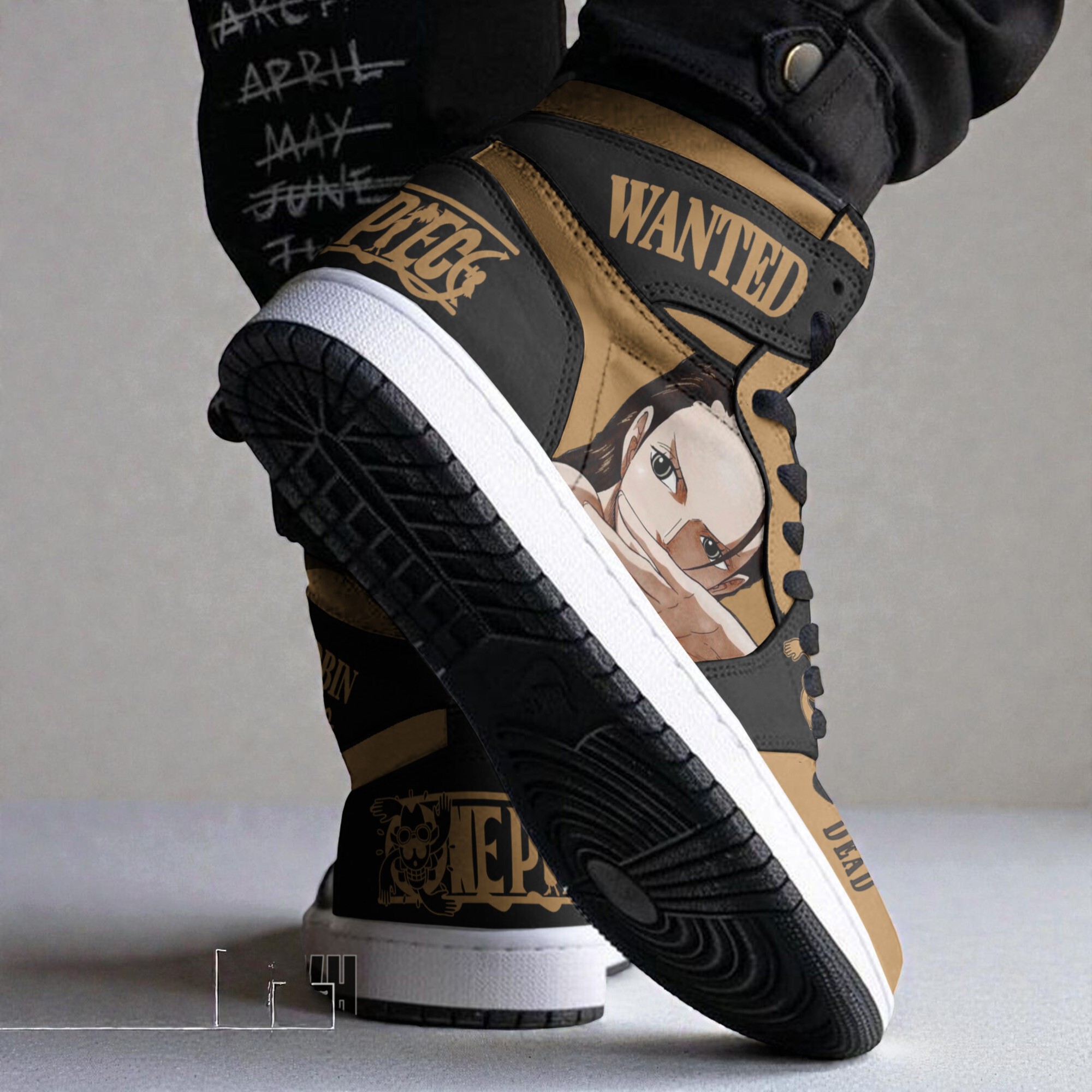 nico robin wanted shoes custom one piece anime boot sneakers 2 kik76n