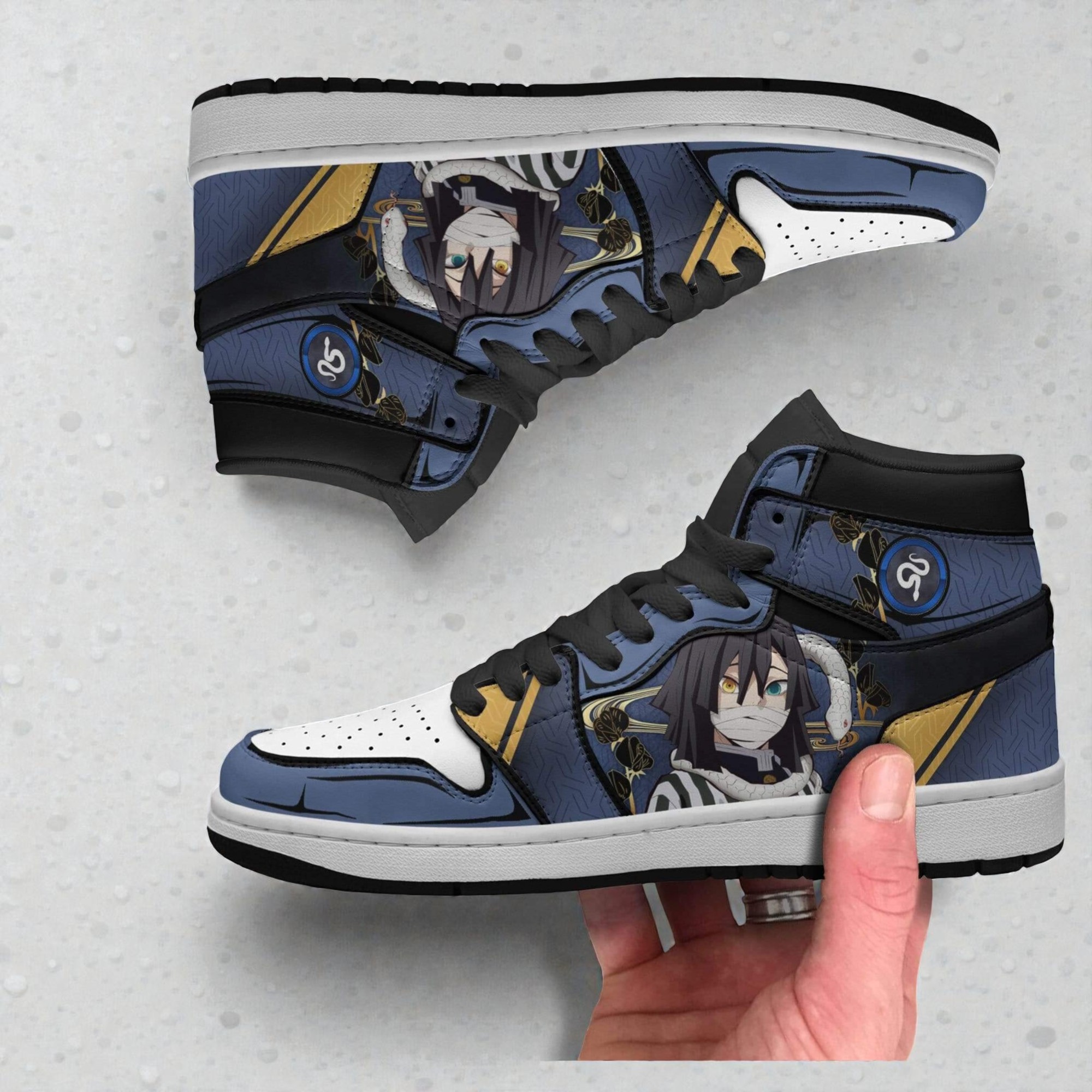 obanai iguro jordan sneaker boots custom kimetsu no yaiba anime shoes 2 mo872s