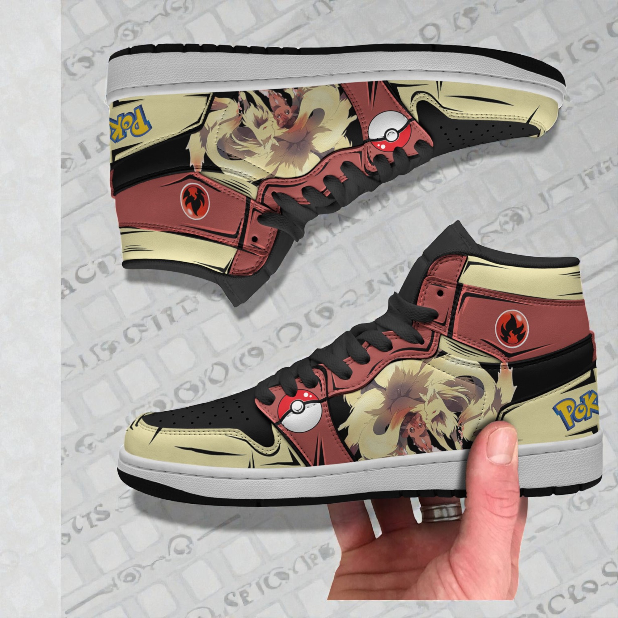 pkm ninetales shoes custom anime boot sneakers 2 e2sus9