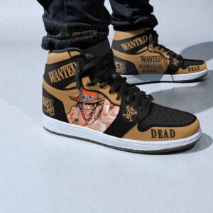 portgas d. ace wanted custom shoes one piece anime jordan sneaker boots 1 tajjpq