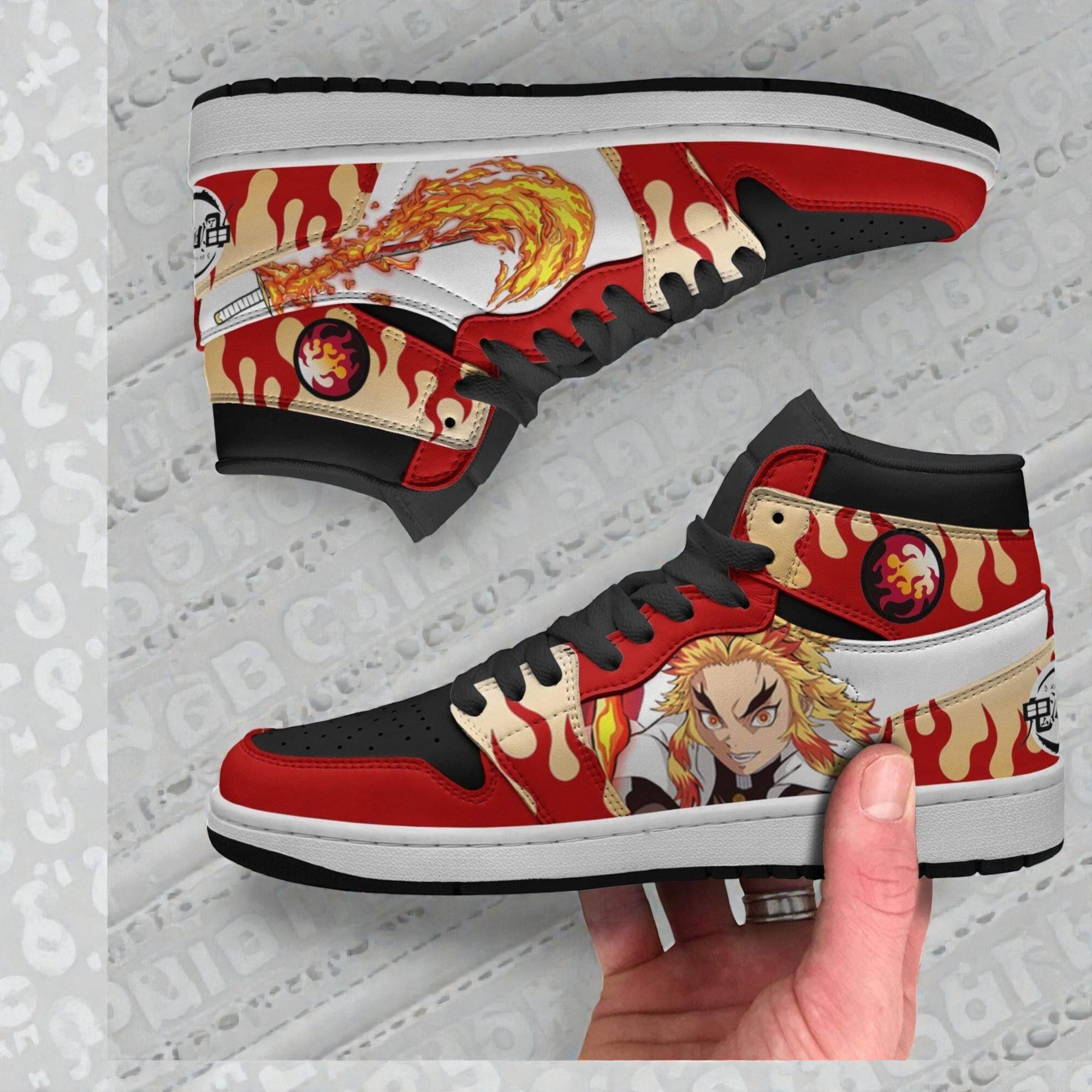rengoku shoes custom kimetsu no yaiba anime jordan sneaker boots 2 imxplg