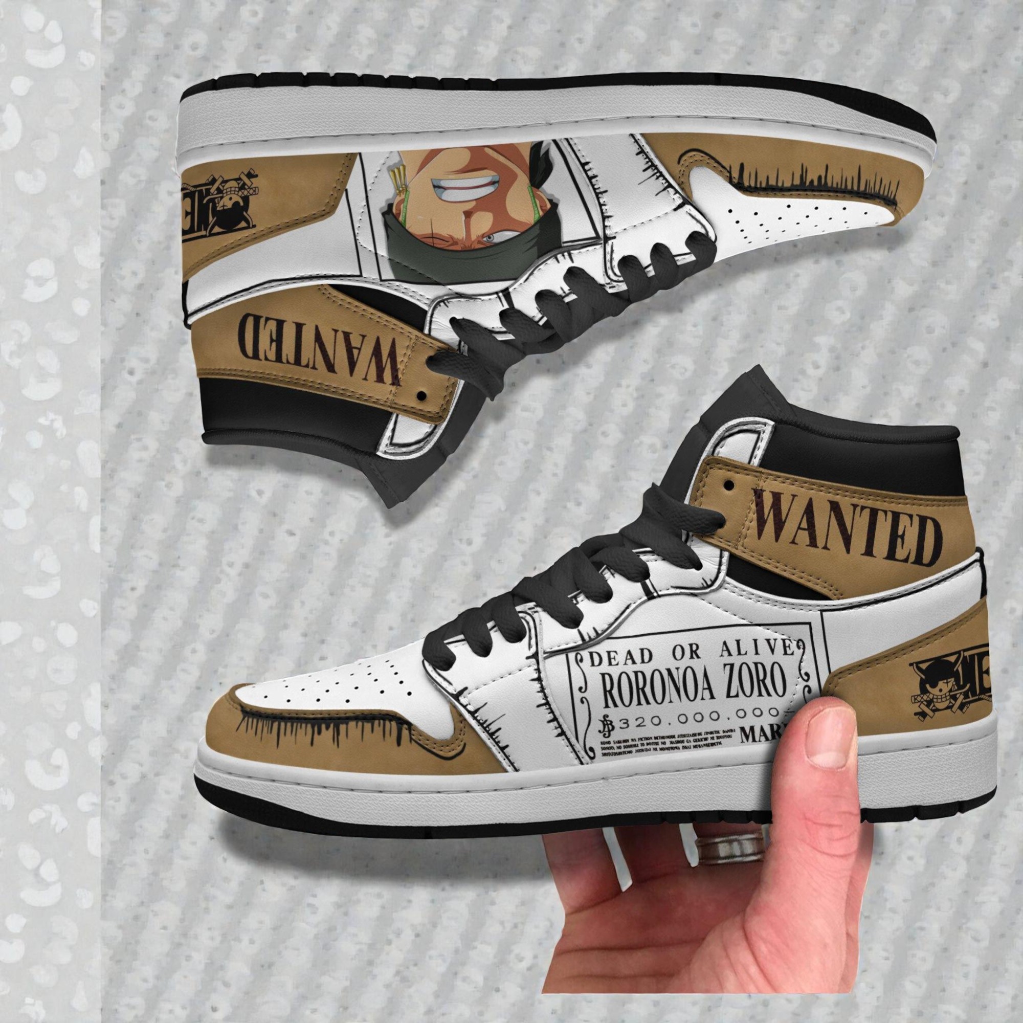 roronoa zoro wanted jordan sneaker boots custom one piece anime shoes 2 ipzlkl