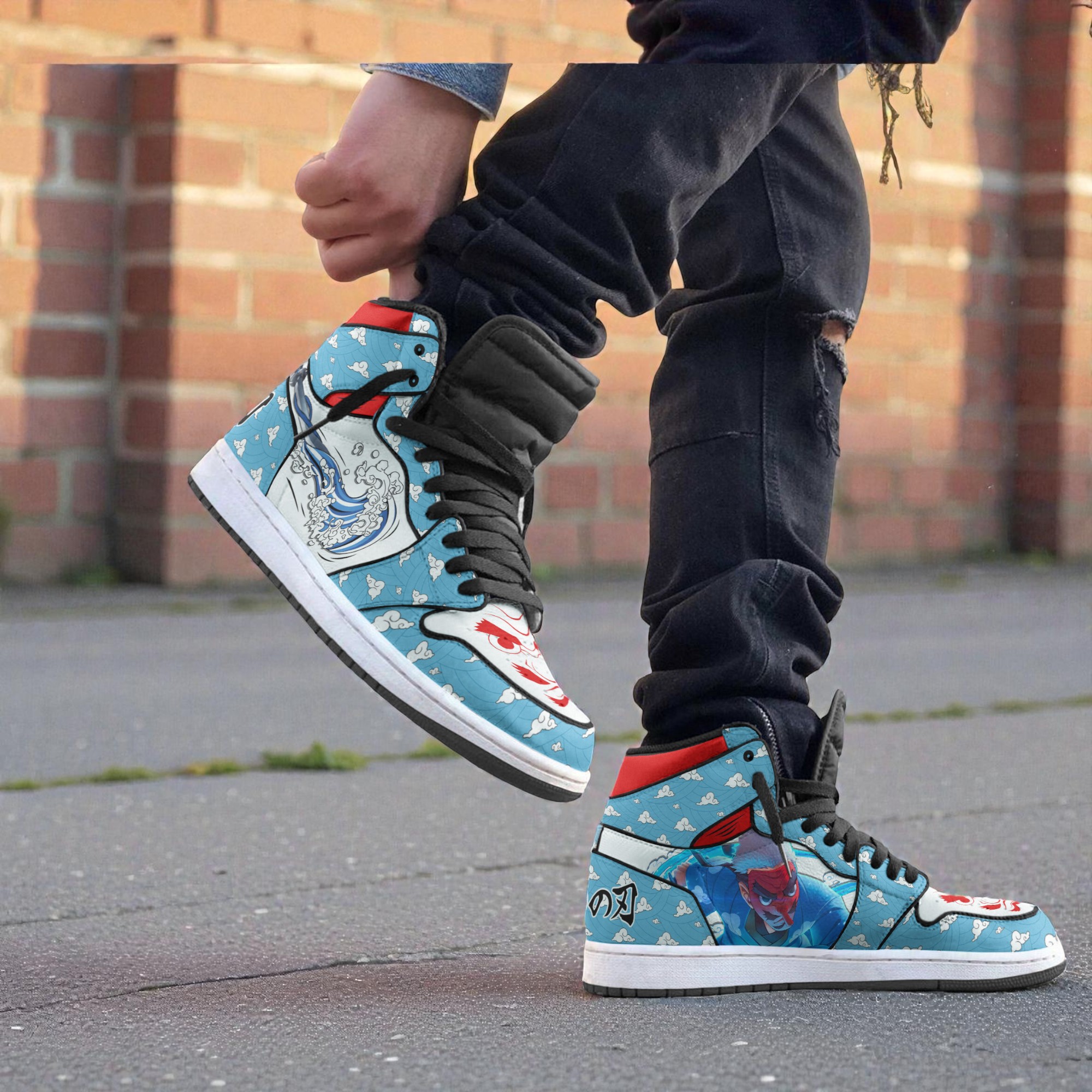 sakonji sneakers custom kimetsu no yaiba anime jordan sneaker boots new version 2 rozw3o