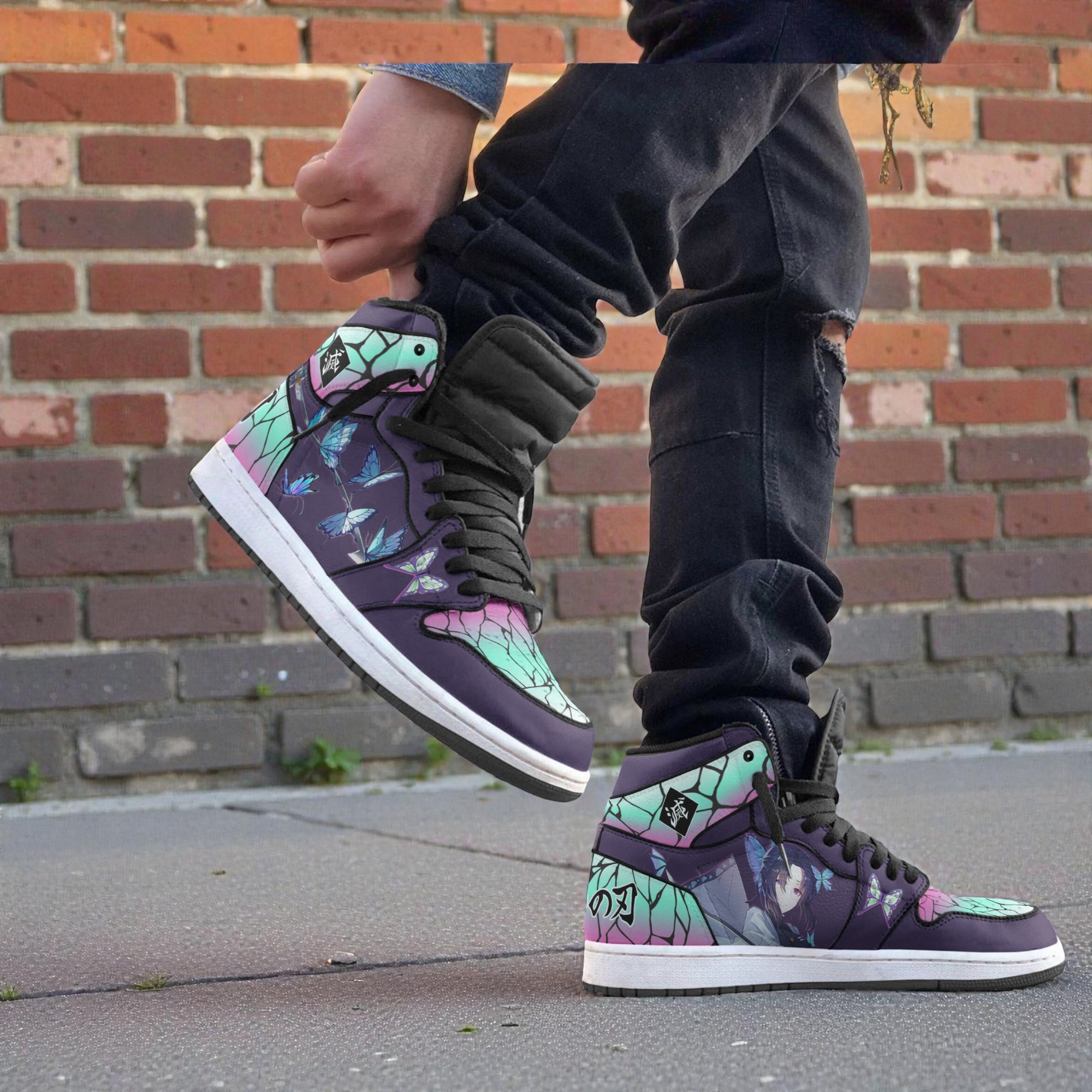 shinobu sneakers custom kimetsu no yaiba anime jordan sneaker boots new version 2 dz1nv7