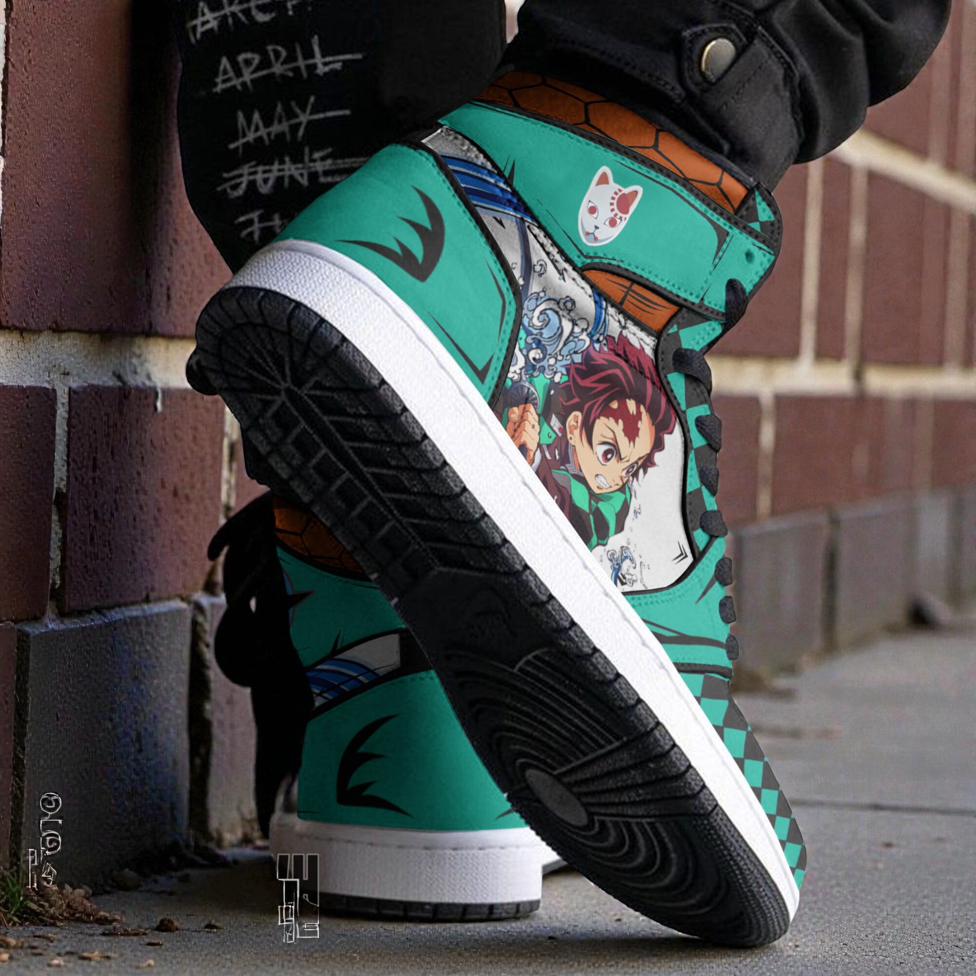 squirtle x tanjiro shoes custom pokemon x kimetsu no yaiba jordan sneaker boots 2 mkznrx