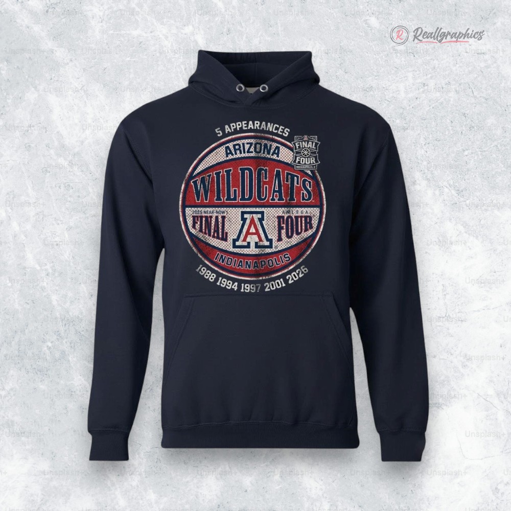 5 ppearances arizona wildcats mens basketball 2026 final four shirt 2 hxcwbn