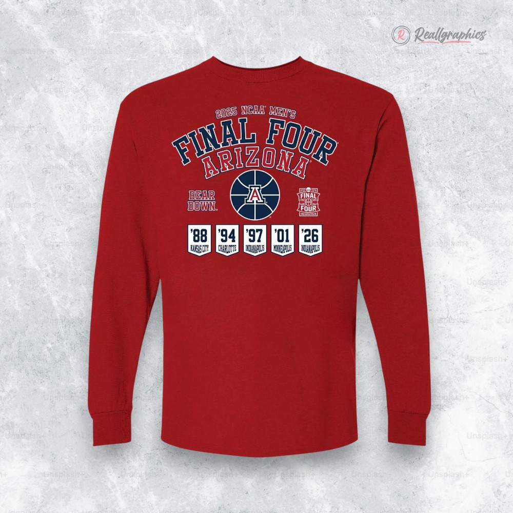 Arizona Wildcats Men's Basketball 2026 Final Four Banner Shirt Arizona Wildcats Men's Basketball 2026 Final Four Banner Shirt