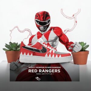 special edition mighty morphin power red rangers air force 1 sneaker shoes 1 cfxt0t