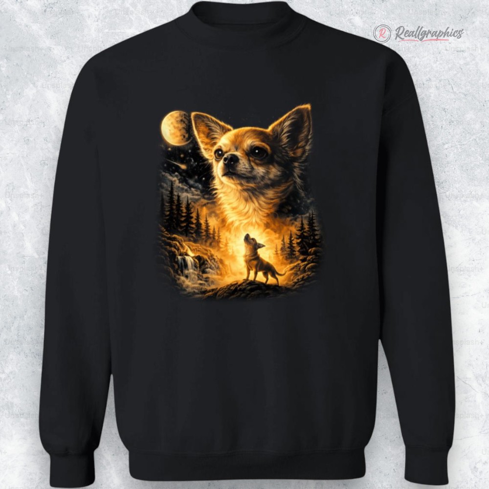 chihuahua howling to the moon vintage unisex shirt 2 qmji6f