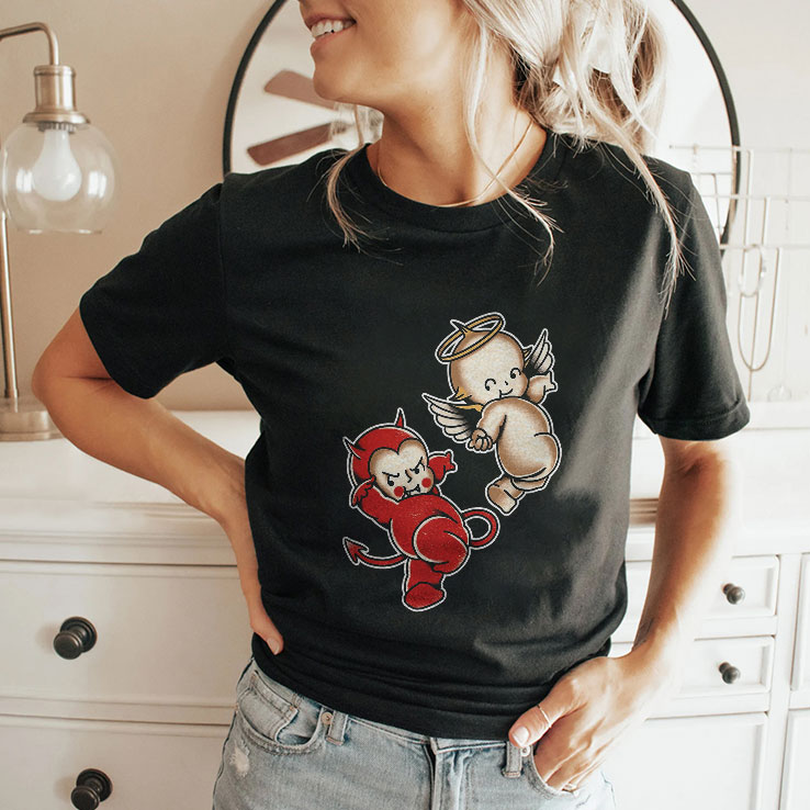 kewpie baby devil angel cherubs unisex shirt 2 rocmel