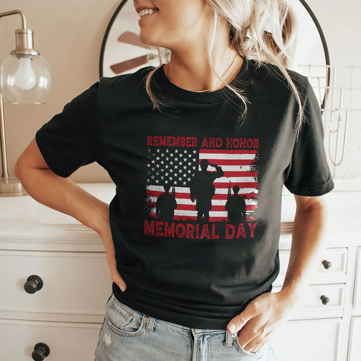 remember and honor memorial day american flag unisex shirt 2 lxmylx