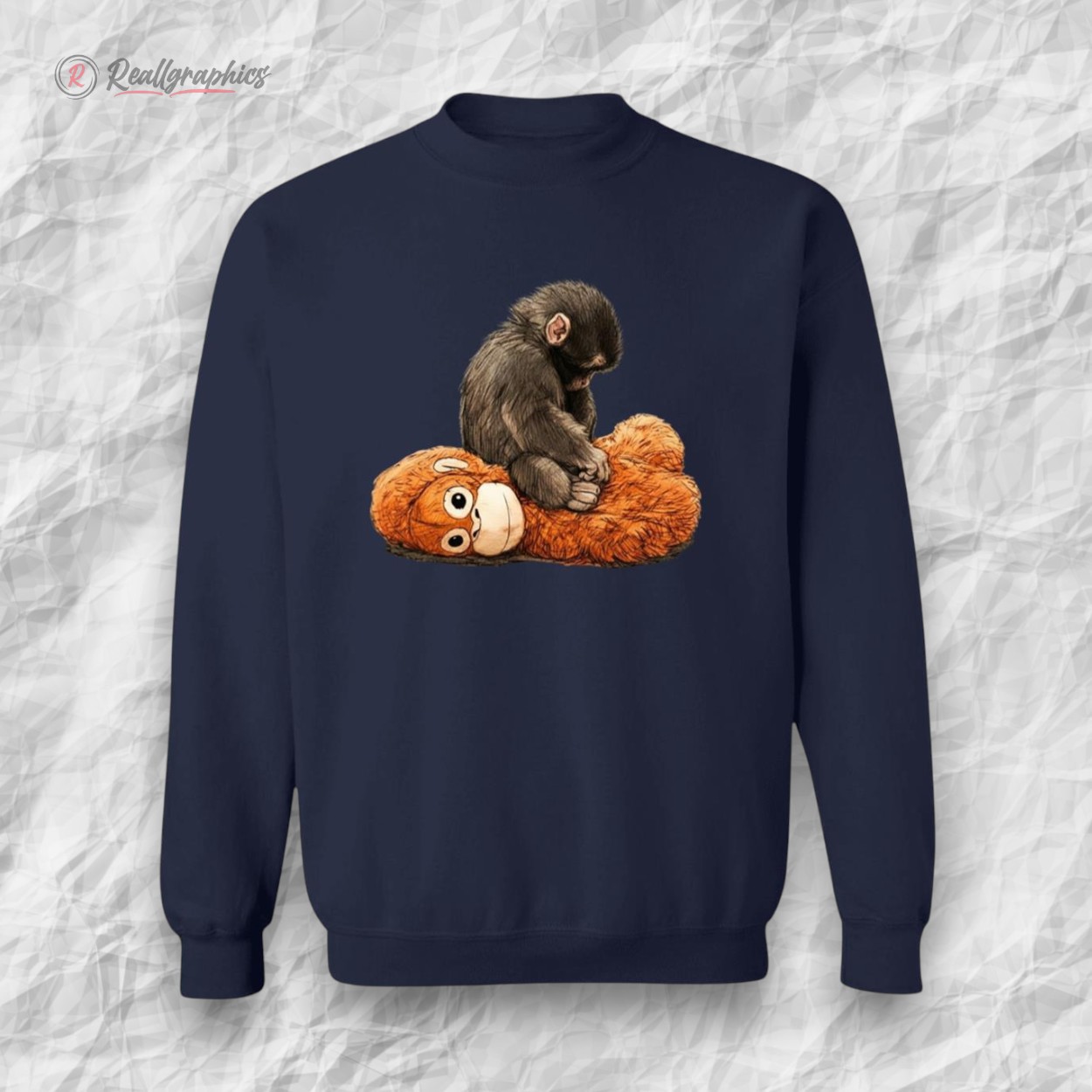 womens baby monkey punch print casual sweatshirt 2 zomfck