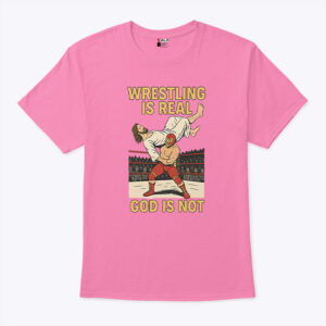 wrestling is real god is not funny jesus wrestling unisex shirt xdmjp5