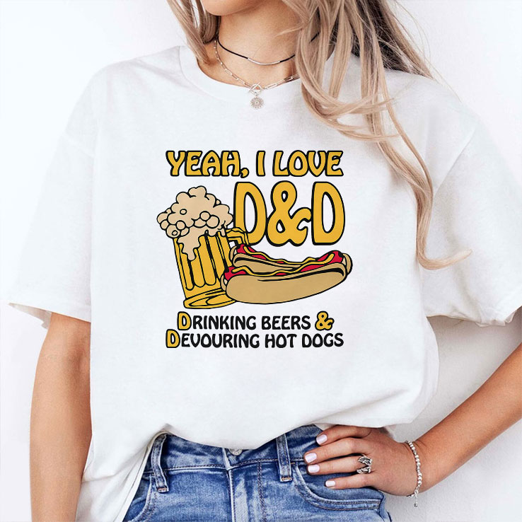 yeah i love d 038 d drinking beers and devouring hot dogs shirt 2 xp4uqf