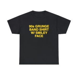 90s grunge band shirt w smiley face shirt eh6qdu