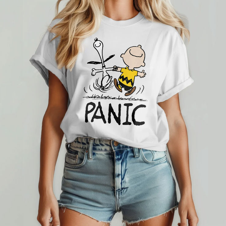 charlie brown snoopy panic sometimes a dog is as good as any man shirt 2 oyrf50