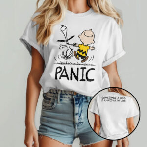 charlie brown snoopy panic sometimes a dog is as good as any man shirt vfpon7
